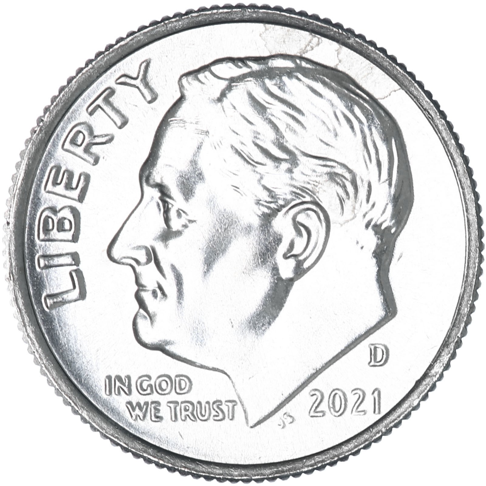 2021 D Roosevelt Dime BU CN-Clad
