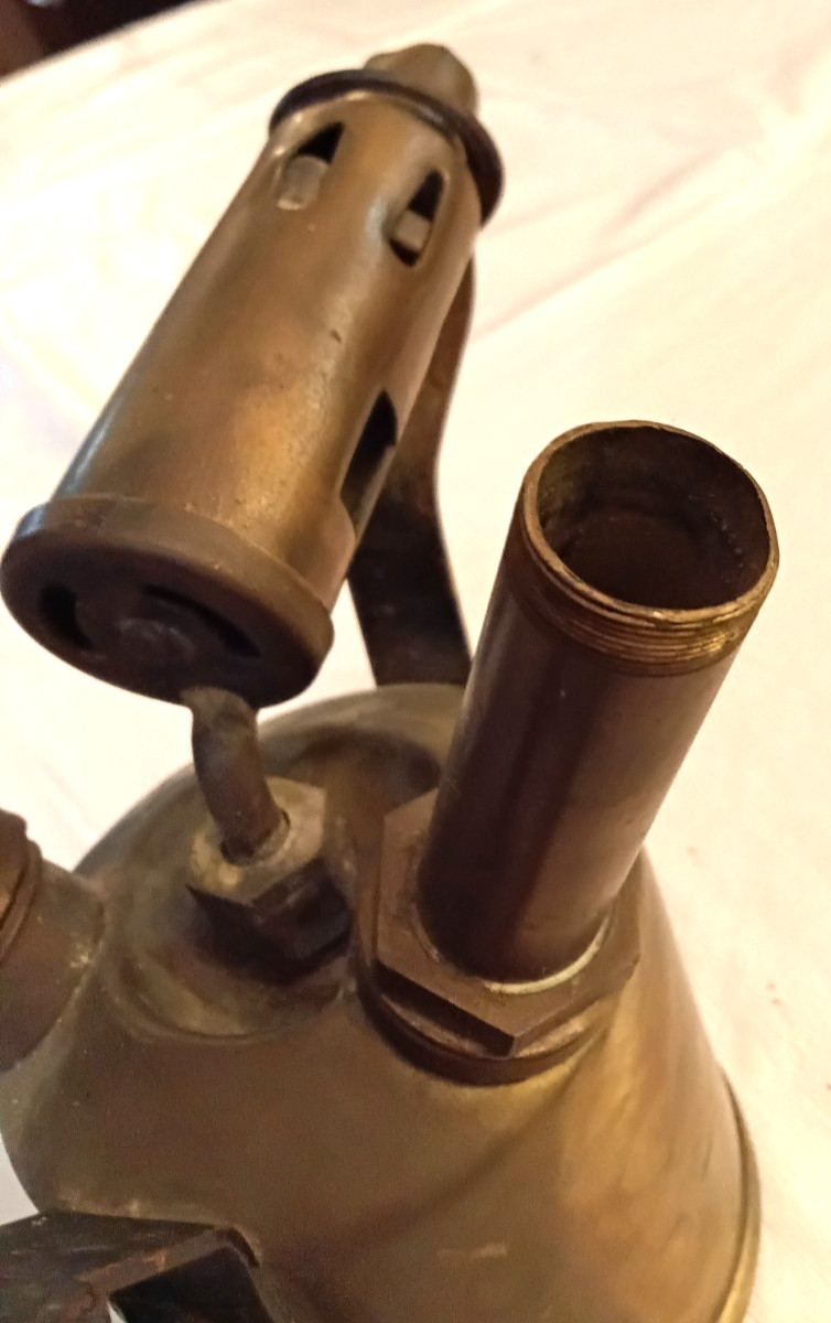 Vintage Brass Handheld Torch Not Complete 7" Tall Untested