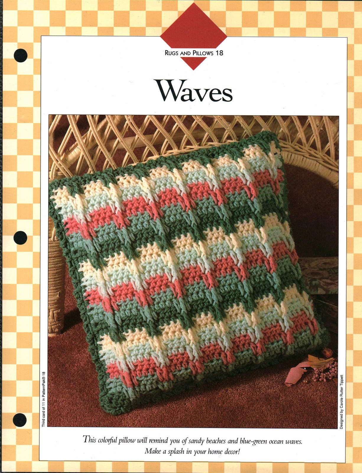 Waves Pillow - Rugs & Pillows 18 | Vanna Crochet Faves 85180-C