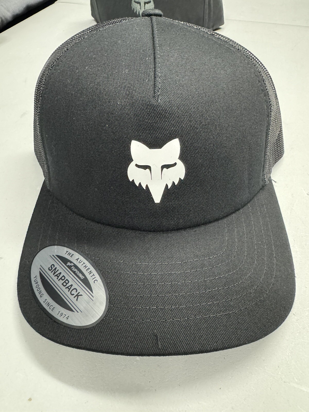 Fox Racing Flexfit Hat Black White Logo Adult Cap Large