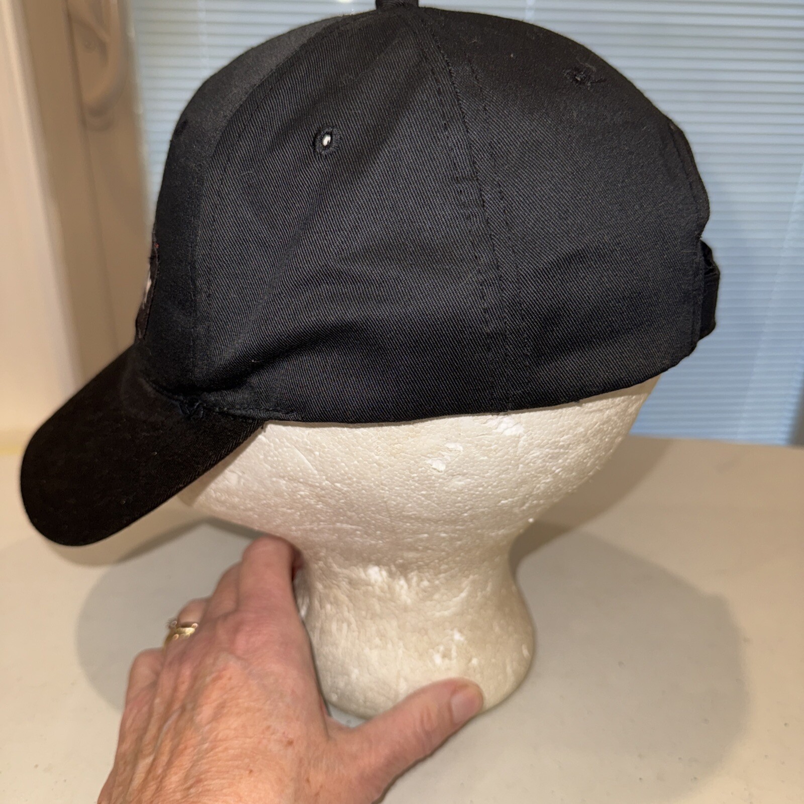 Disney InfINity White Orange Logo Letters on Black Cotton Poly Hat Cap HookLoop