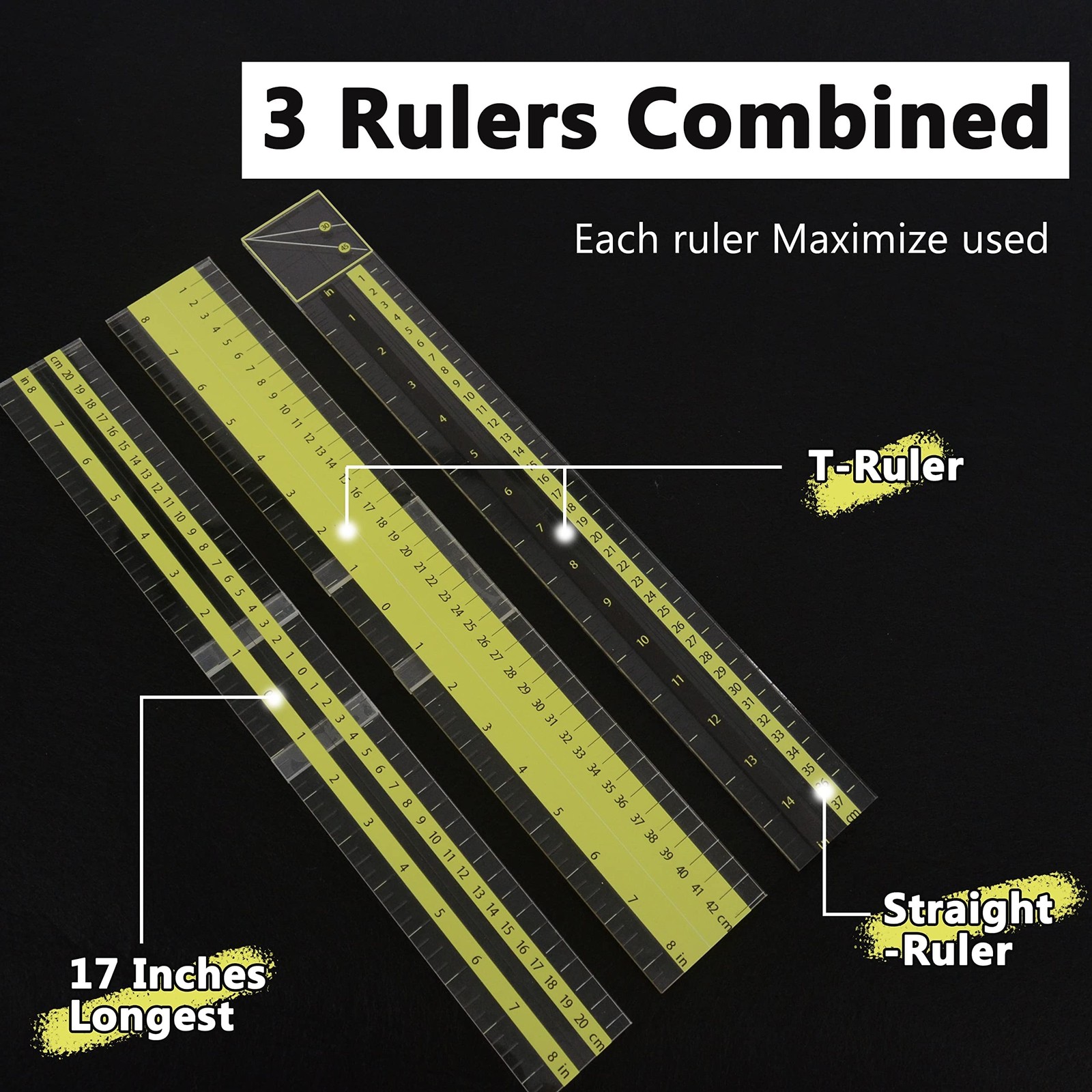 Movable T-Shirt Alignment Ruler Guide Tool for Heat Press | 6mm thickness acr...