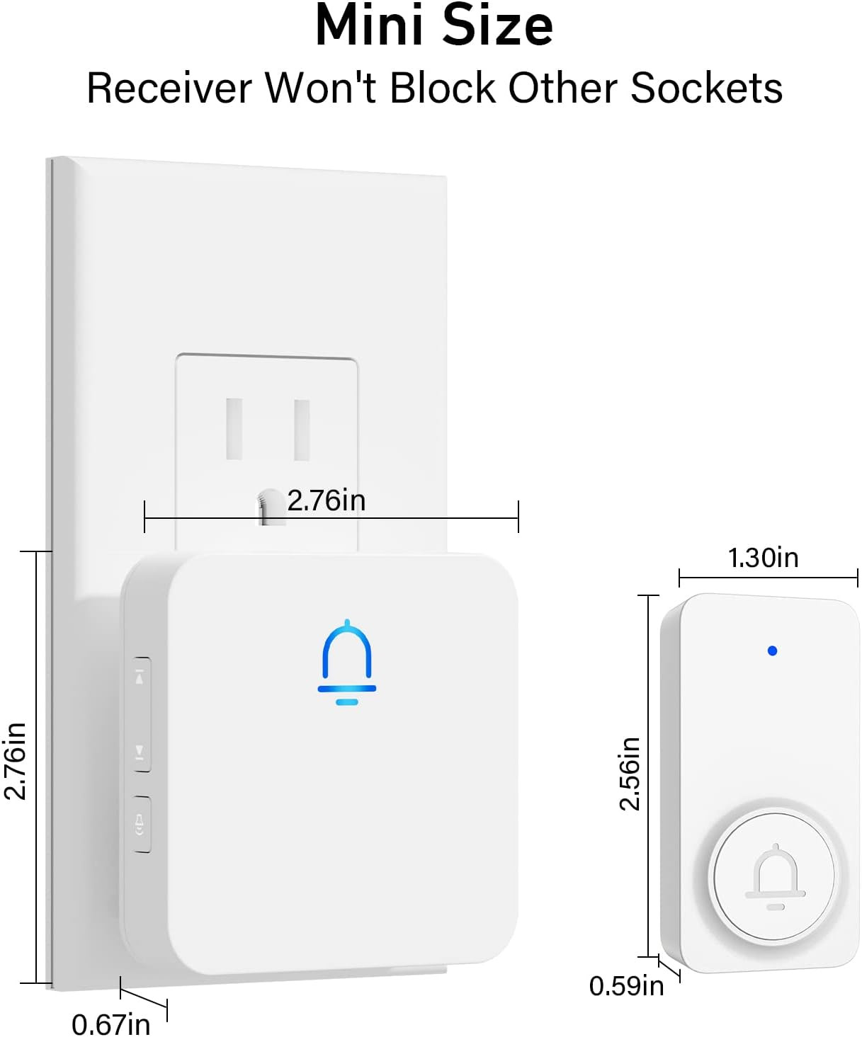 Wireless Doorbell 2 Buttons - Hassle-Free Installation, 1000Ft Range, Adjustable