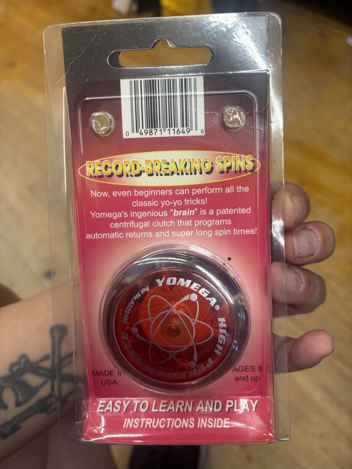 Collectible Brain Yo-Yo In Original Packaging Red With Clear Outer Ring