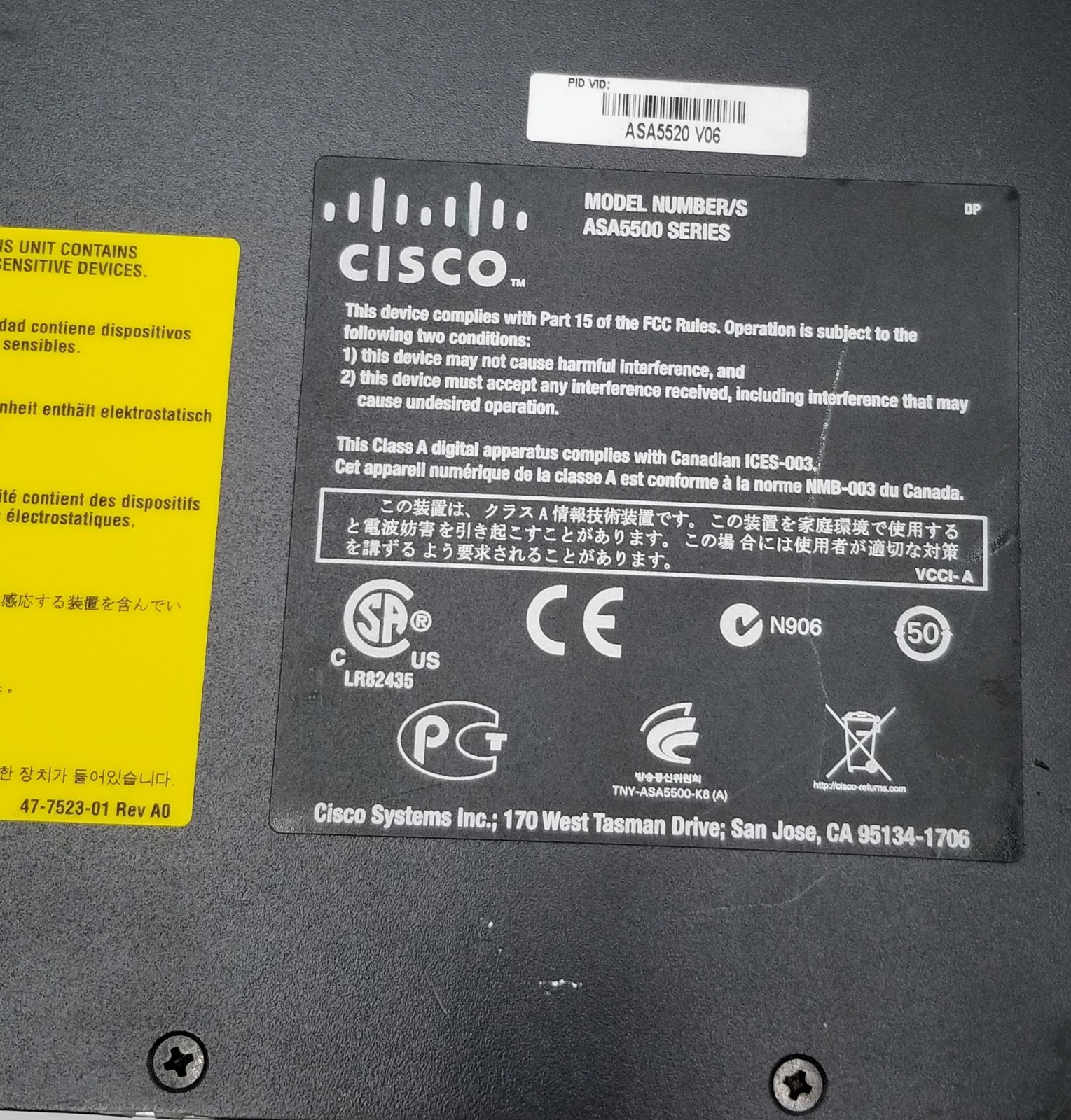 Cisco ASA 5520 Adaptive Security Appliance Firewall