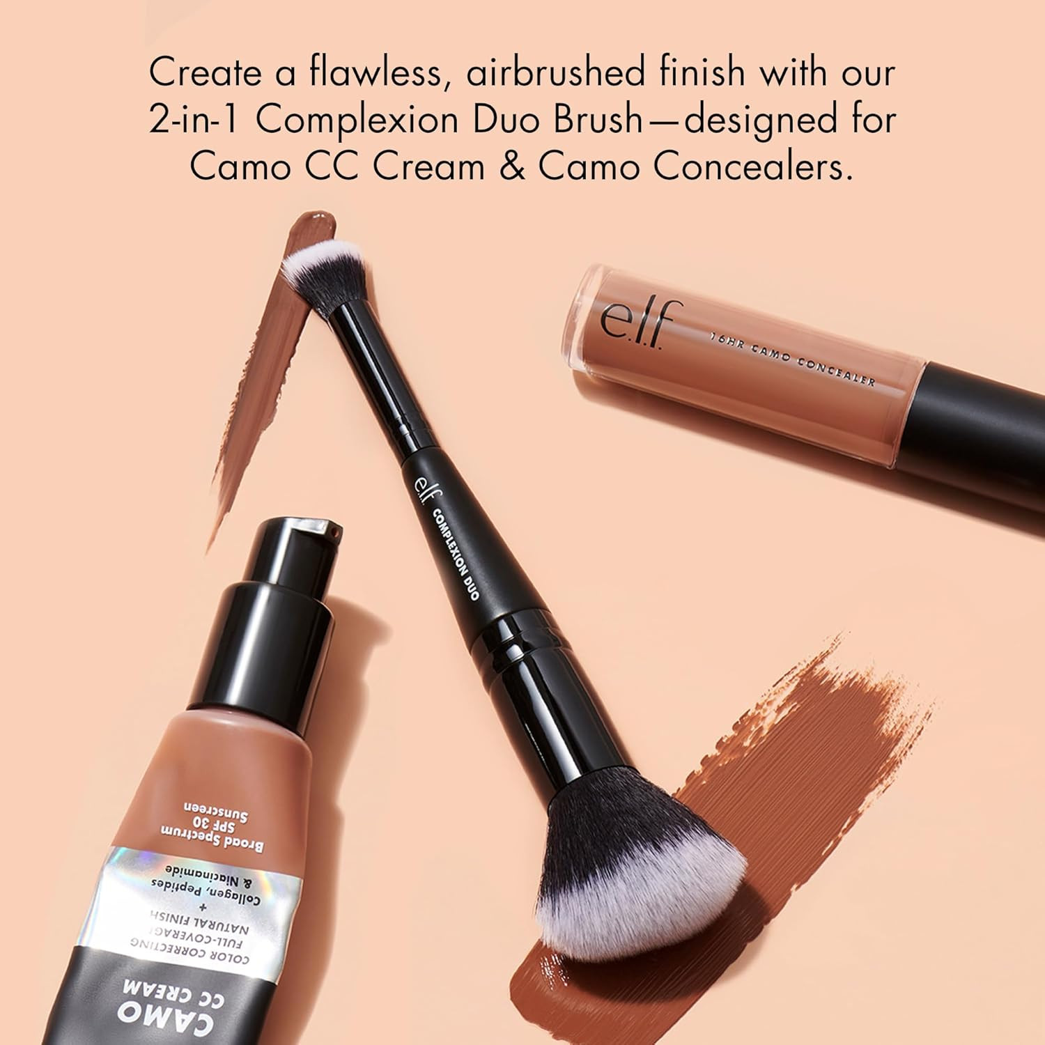 Complexion Duo Brush, Makeup Brush for Applying Foundation & Concealer, Creates