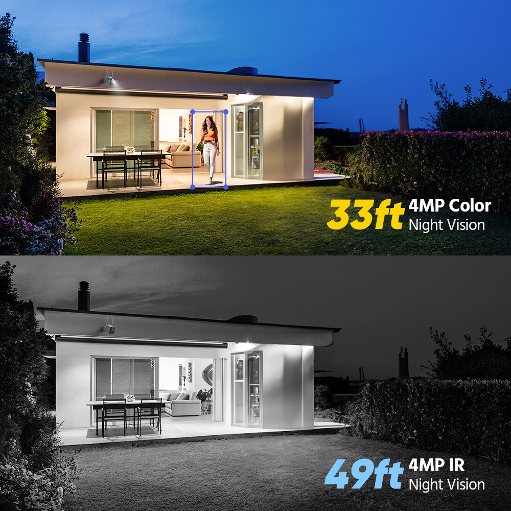 ANNKE Wireless 4MP Security Camera Solar Panel Two-Way Audio Color Night Vision