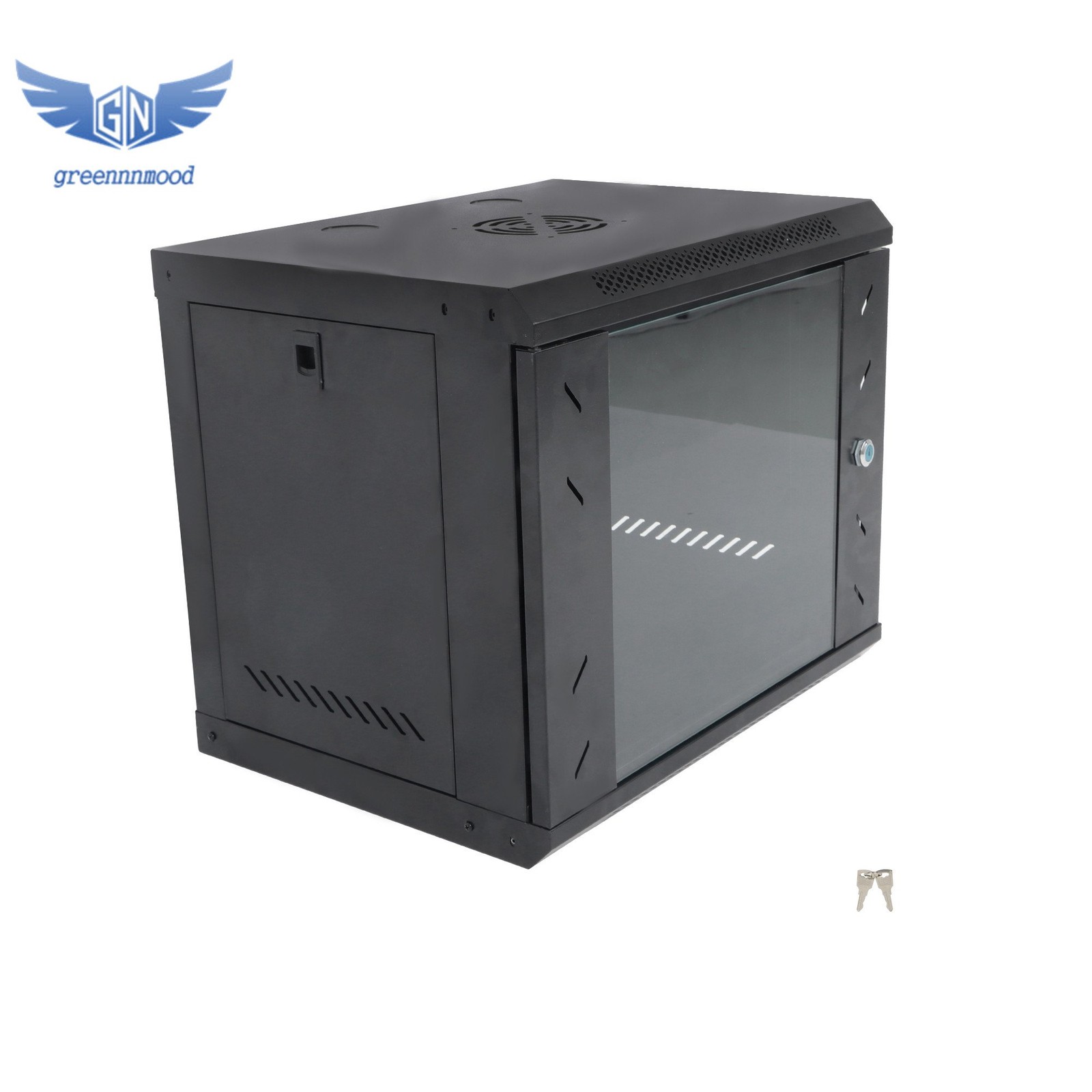 9U Wall Mount Network Server Rack Cabinet Enclosure 15.5'' Deep Door Lock Balck
