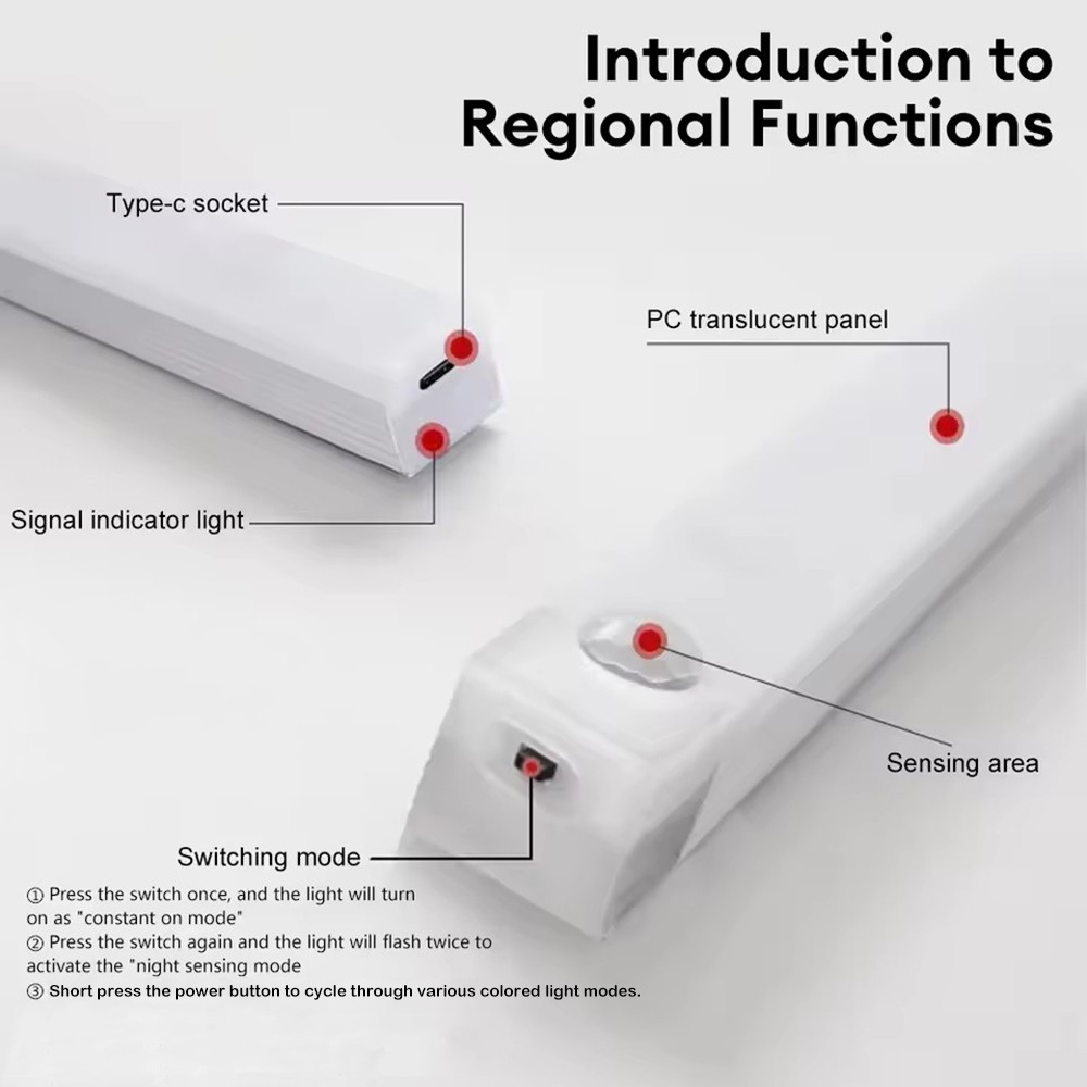 8-Pack LED Under Cabinet Lights, Rechargeable Motion Sensor, 3 Color Dimmable