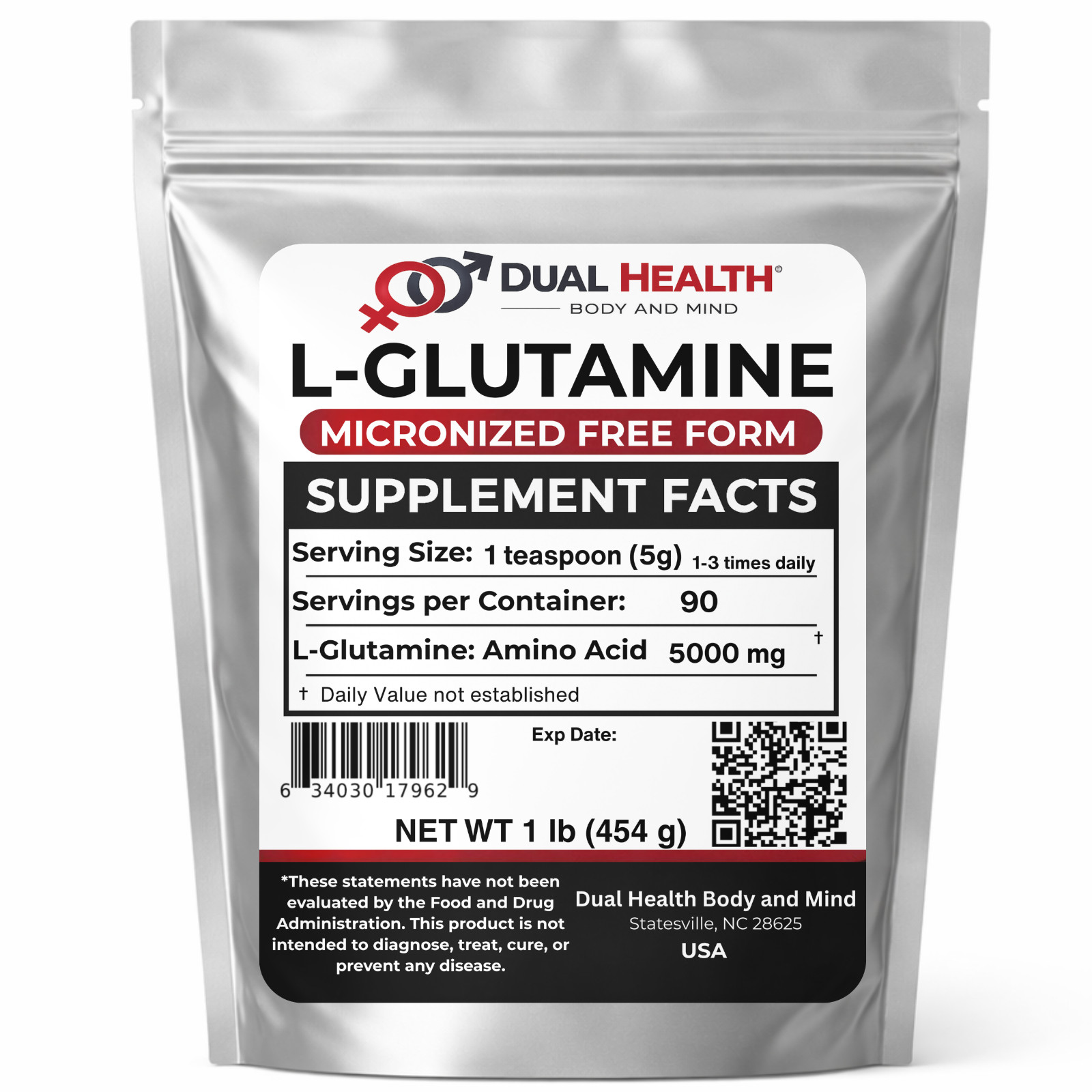 L-Glutamine Powder Pure Micronized Amino Acid Bulk Supplements Gut Health Power