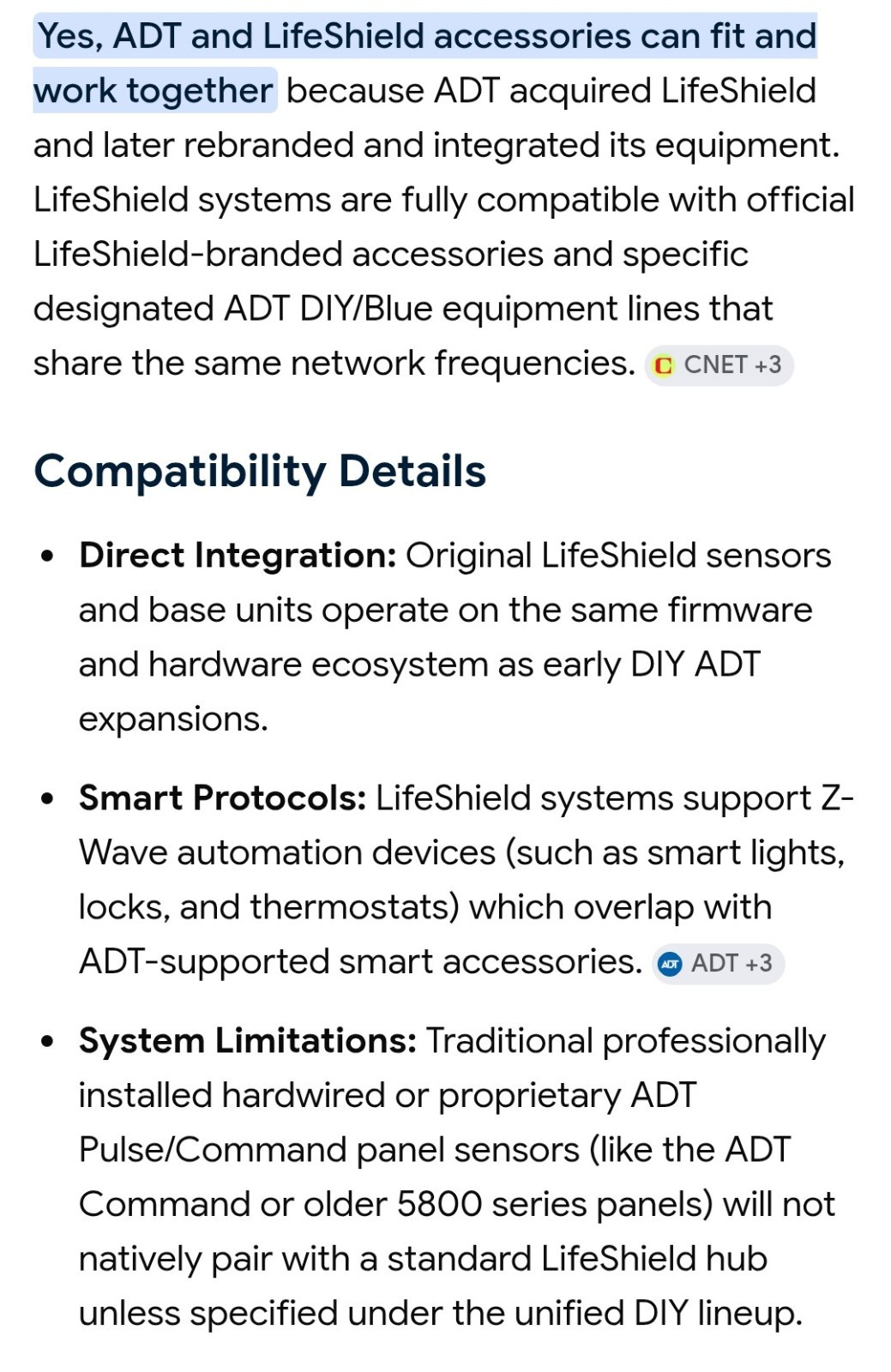 (J) LIFESHIELD by ADT SECURITY SYSTEM S30 W/ Power Supply