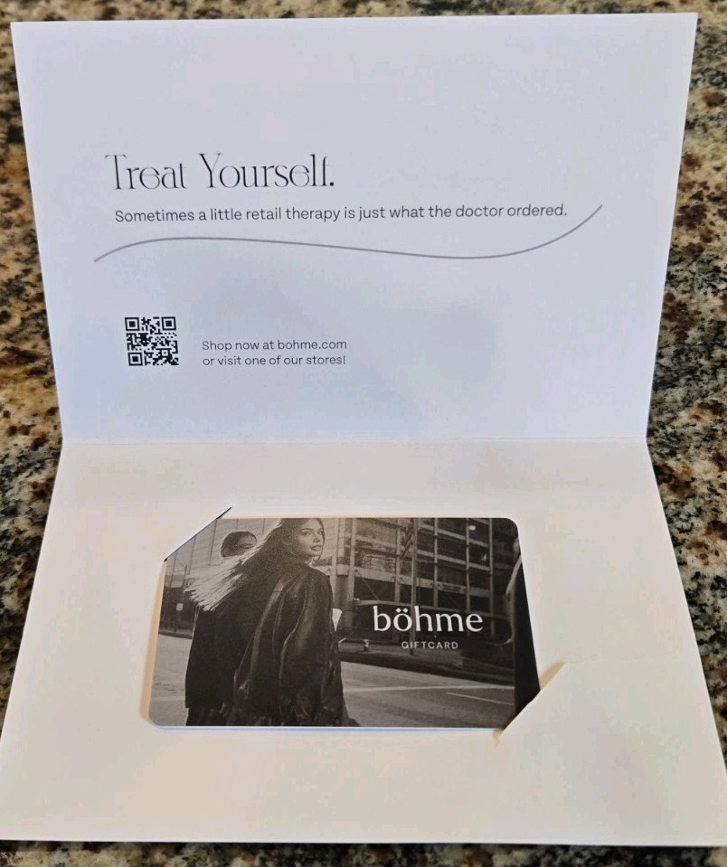 Bohme Gift Card $150 Value