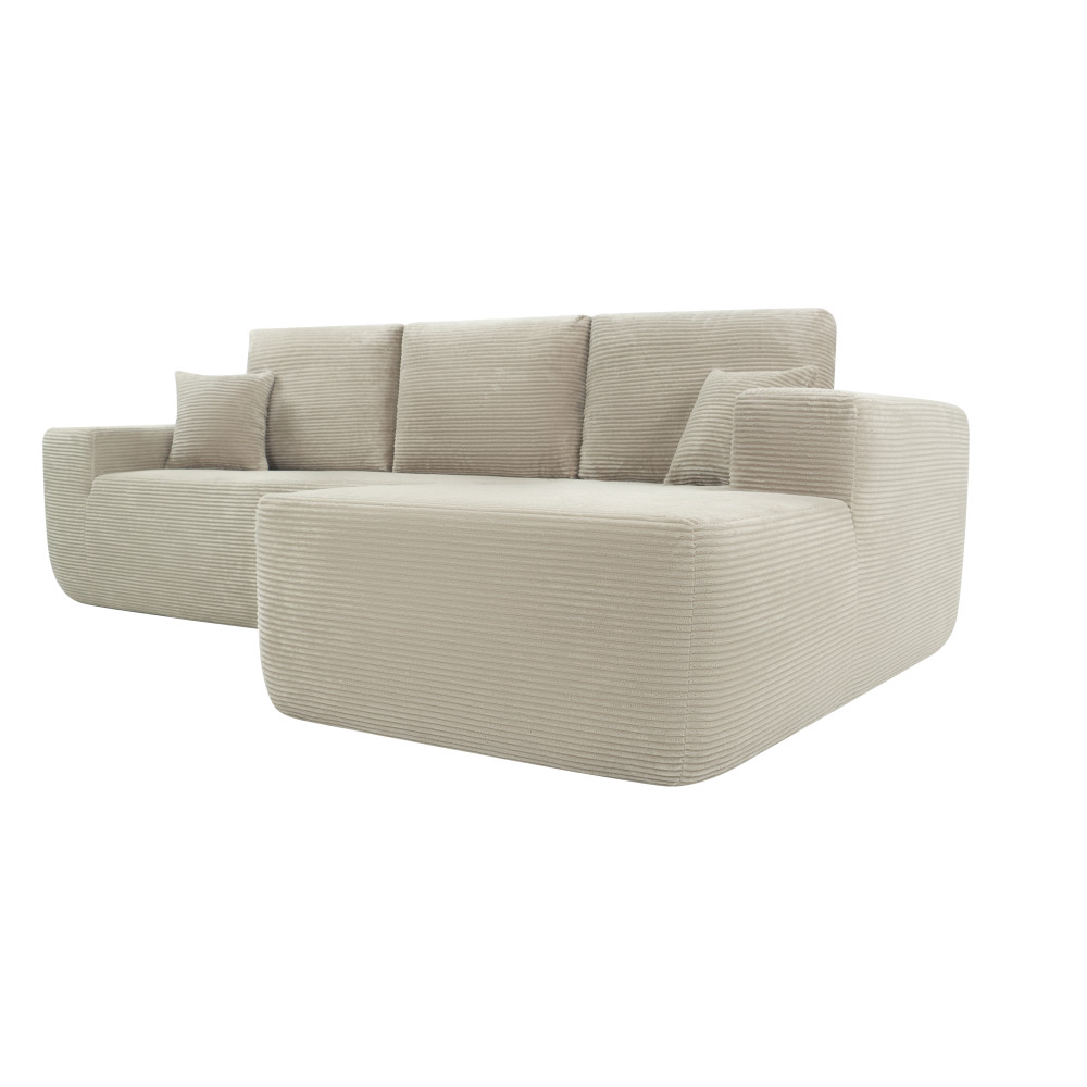 105" Modular Sectional Sofa w/ L-Shape Chaise, Corduroy Fabric, Camel