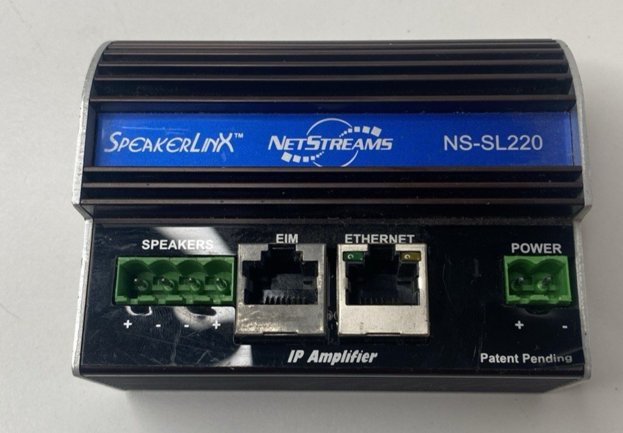 #1 NetStreams SpeakerLinX NS-SL220 Room Controller Amplifier EIM Ethernet Ports