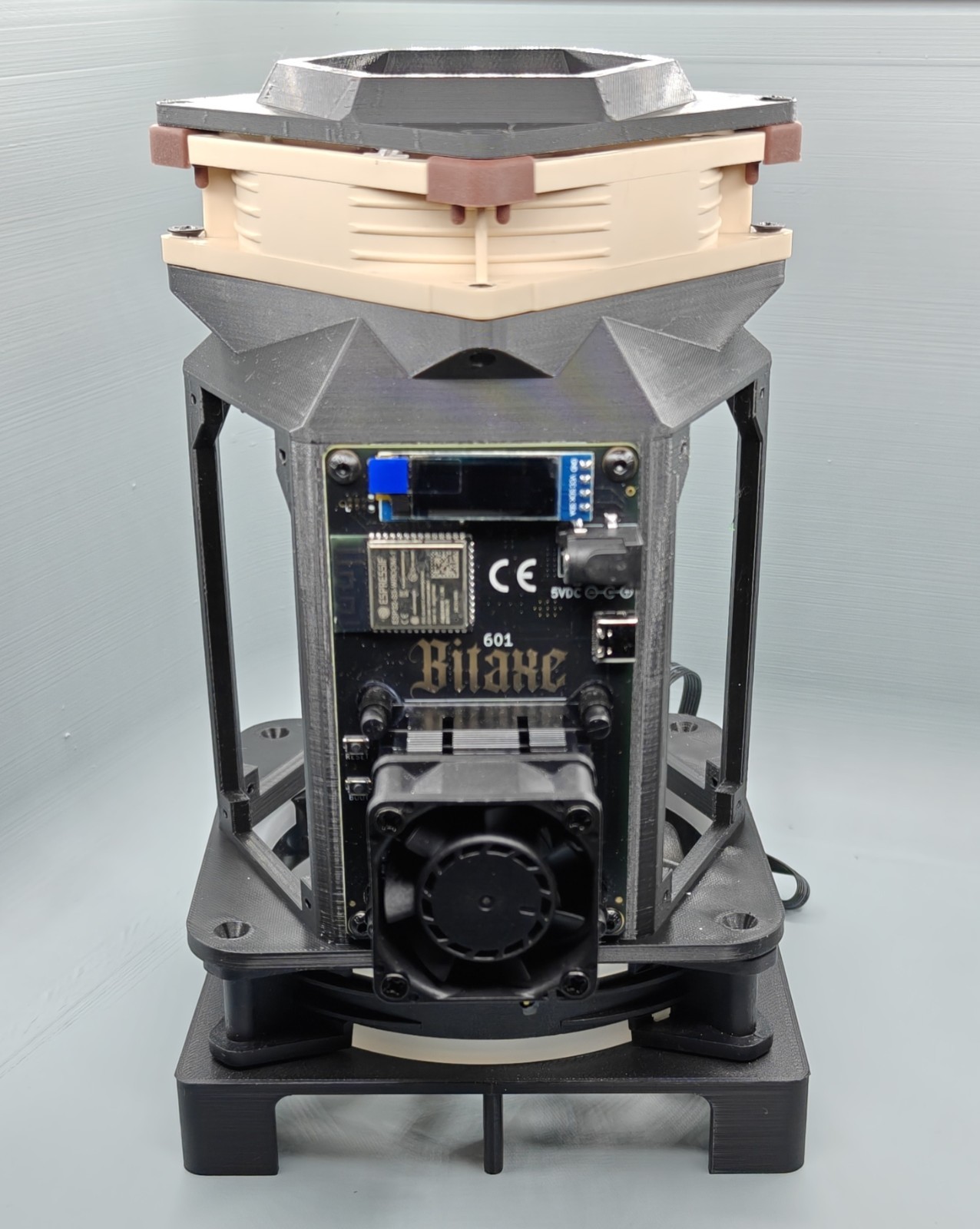 Bitaxe Gamma 601/602 Cooling Tower For 6 Bitaxe with Dual Fan Cooling 120/92mm