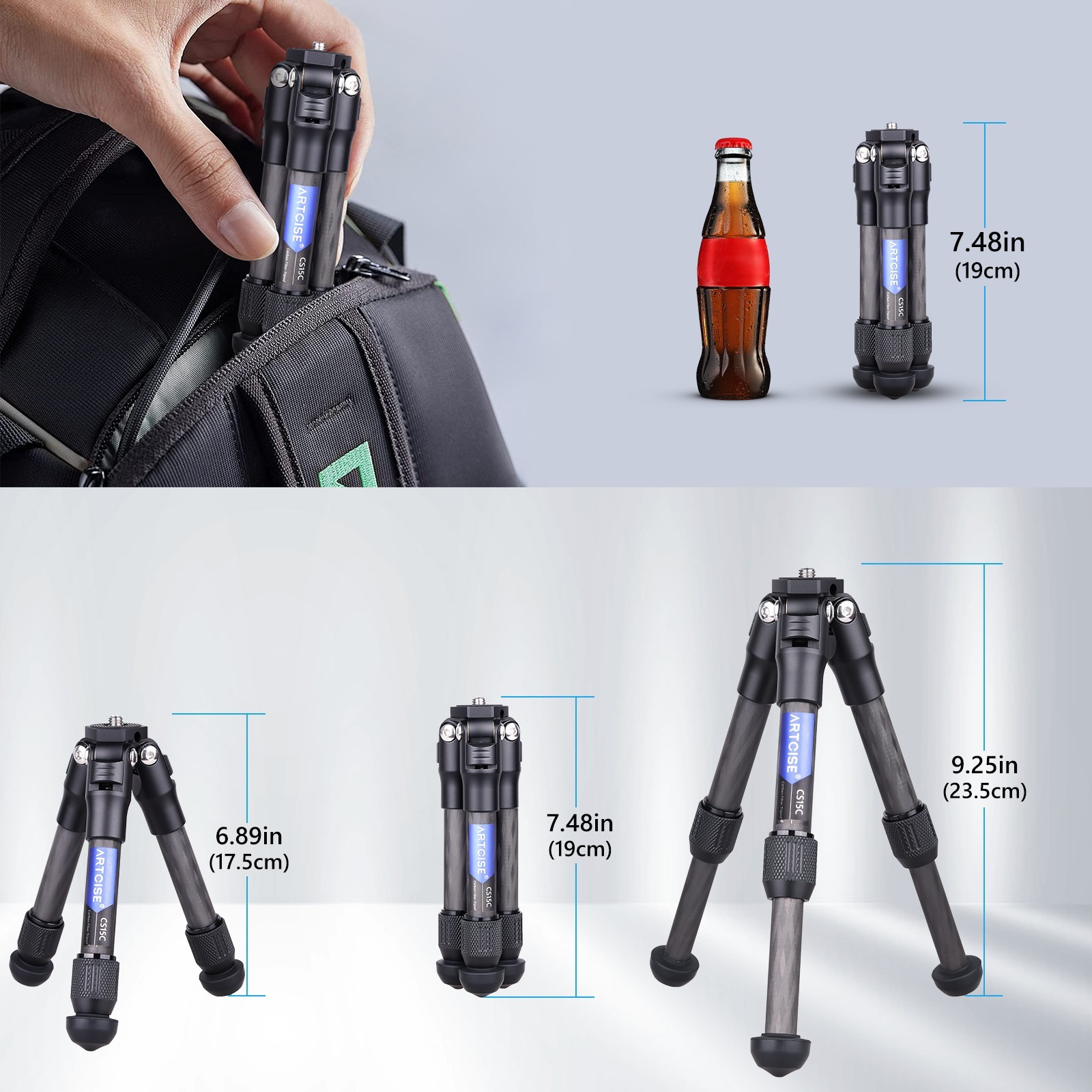 Mini Camera Tripod Carbon Fiber Tabletop Tripod Compact Portable Desktop Tripod