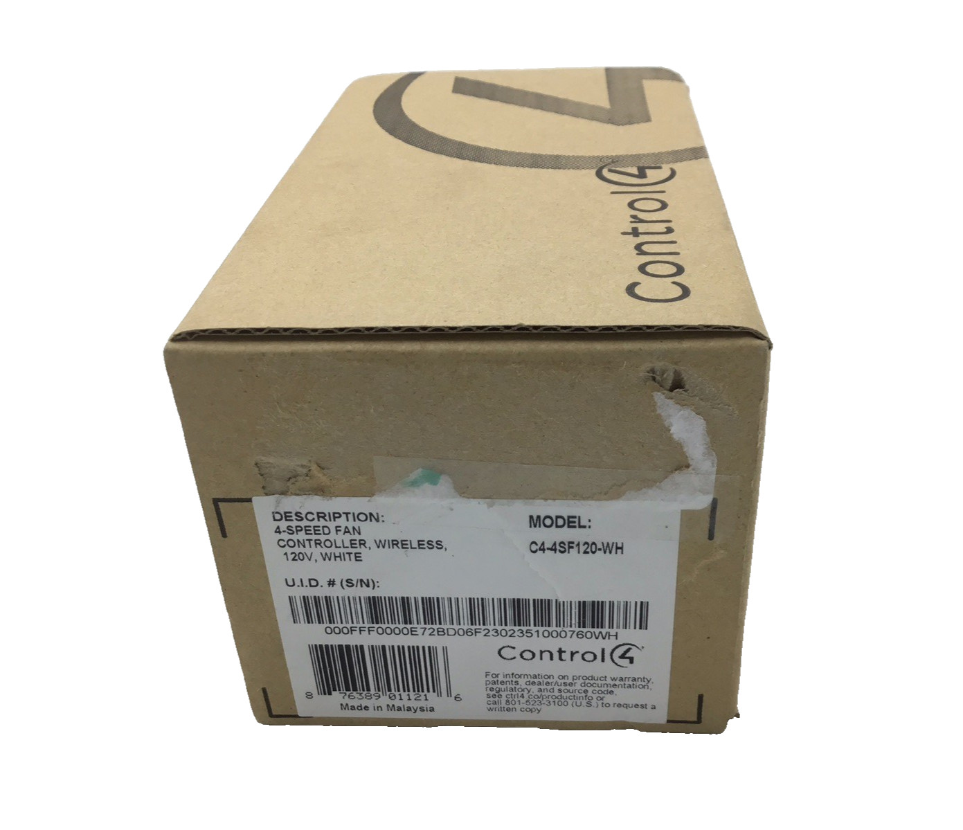 Control4 C4-4SF120-WH 4-Speed Wireless, 120V Fan Controller (White)