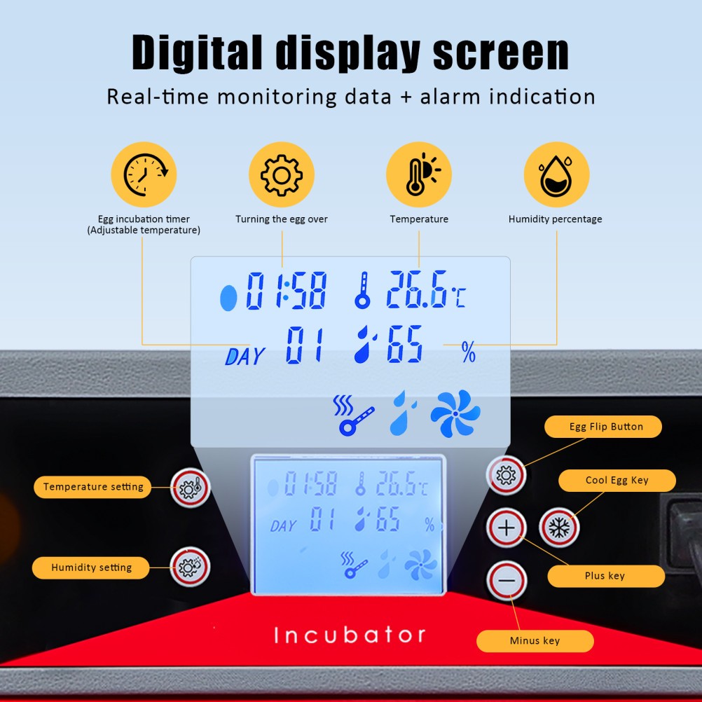 400 Egg Incubator Digital Hatcher w/ Automatic Temperature & Humidity Control US