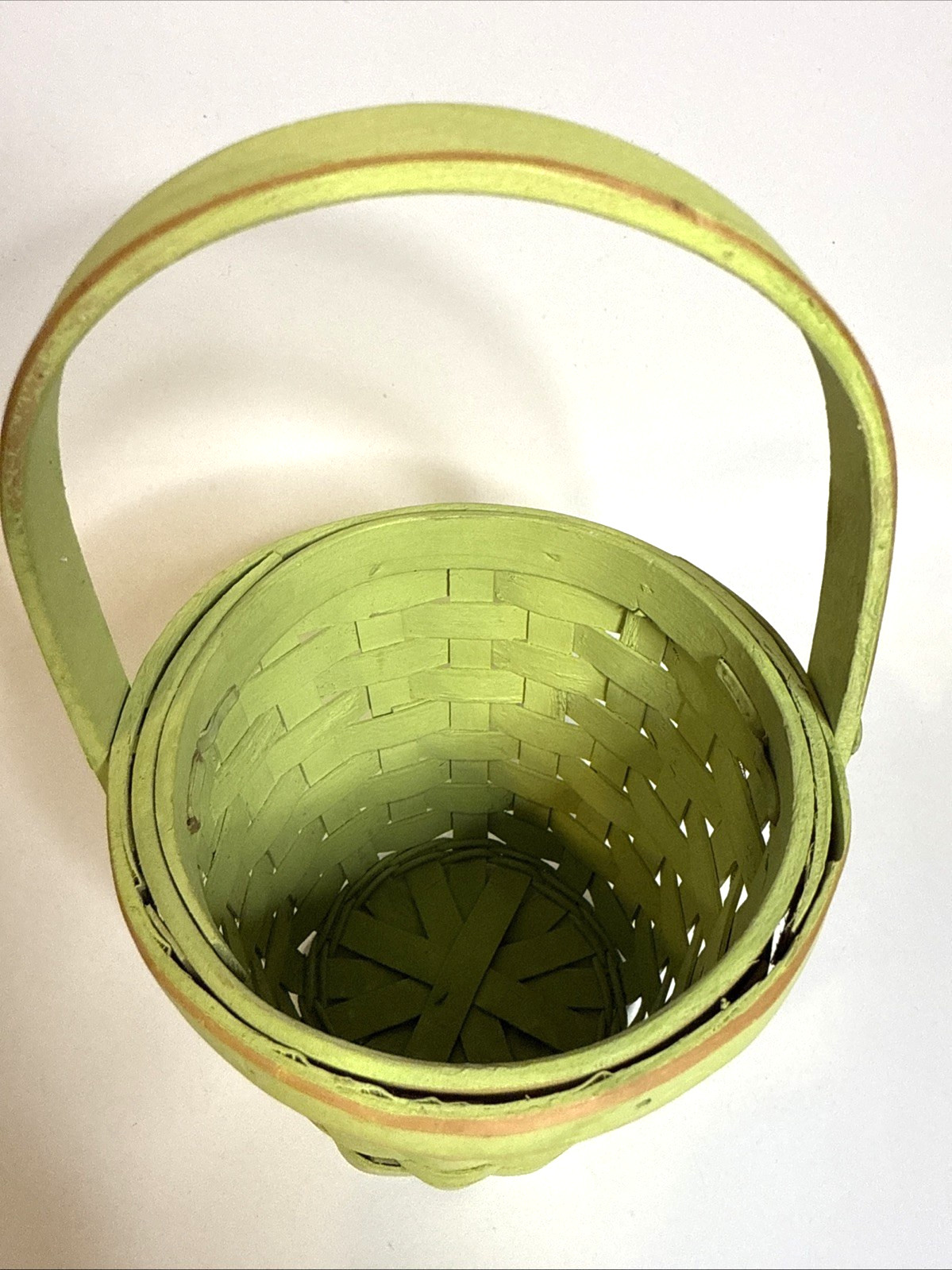 Spring Green Easter Basket 4.5” Tall & Across Swivel Handle