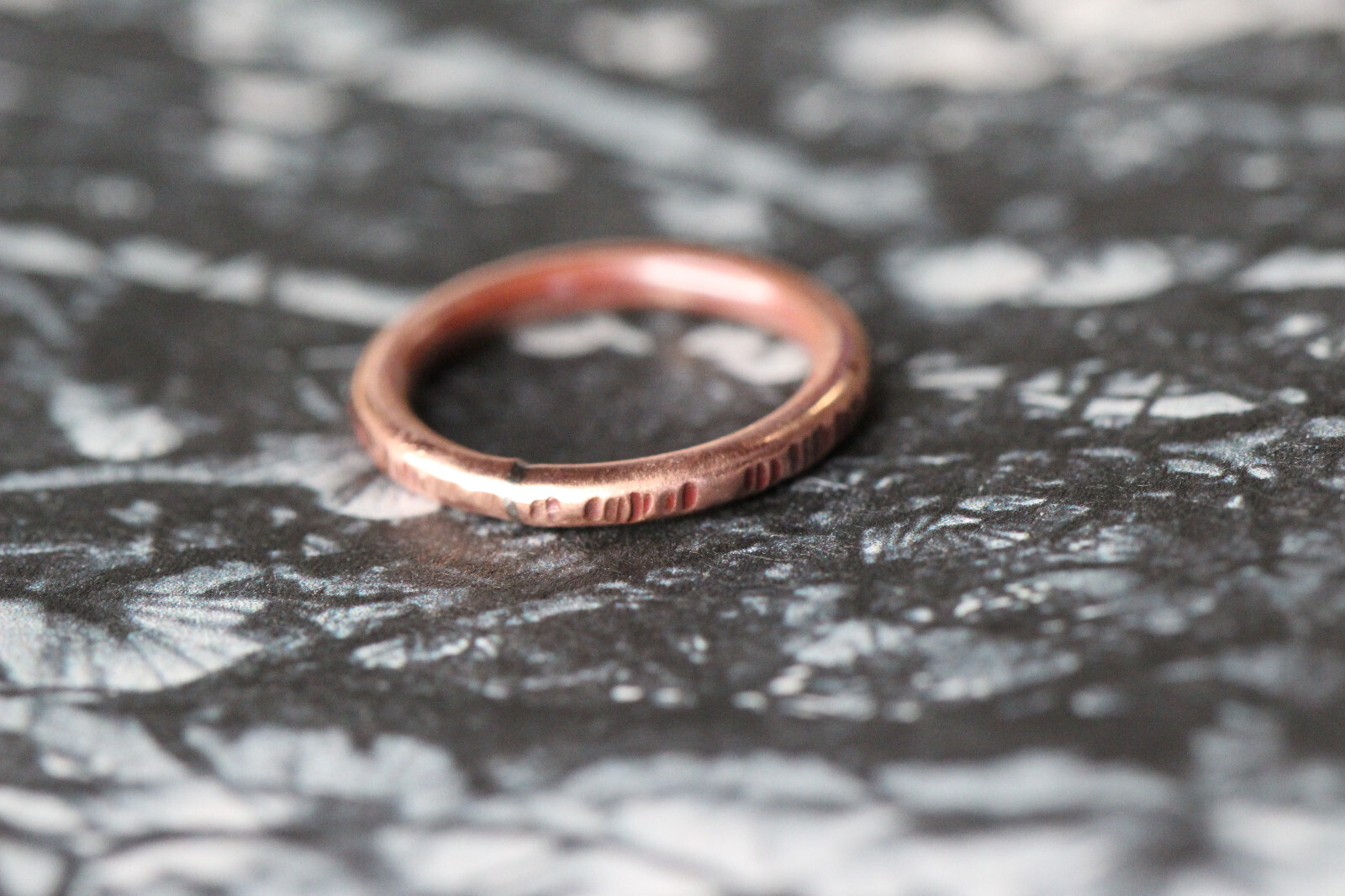 Copper Ring Stackable Hammered Rings band Size 1.5 Promise Ring Unisex thin 2mm