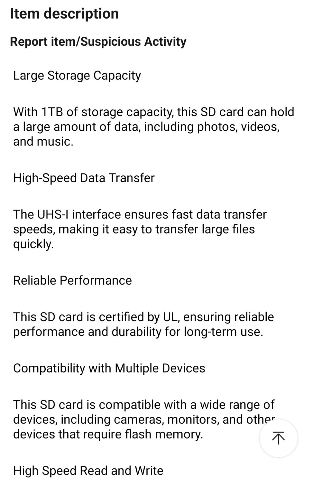 Micro SD Memory Card 128G Ultra Performance