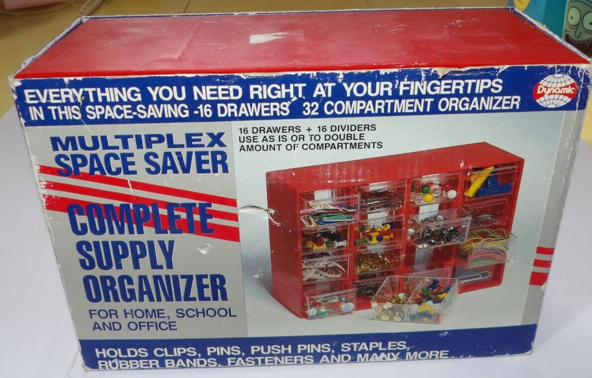 VTG Dynamic Multiplex Space Saver Complete Supply Organizer Red & Clear Plastic