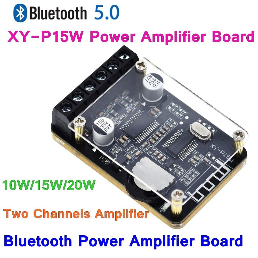 Power Amplifier Board Bluetooth Digital Module 10W-20W Stereo 5.0 12V/24V Kit
