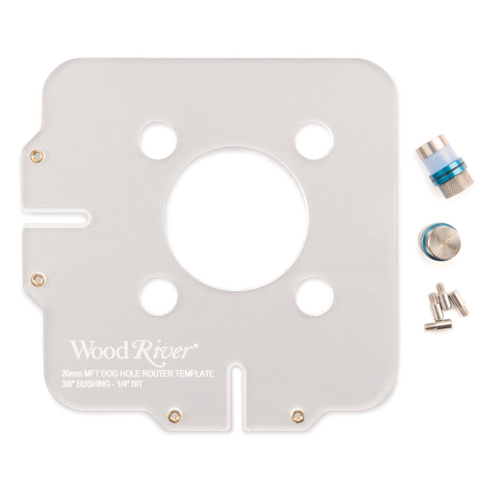 WoodRiver MFT Dog Hole Router Template - 20 mm