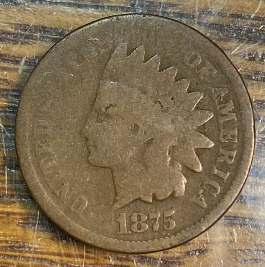 1875 Indian Cent Nice Original Good CHRC