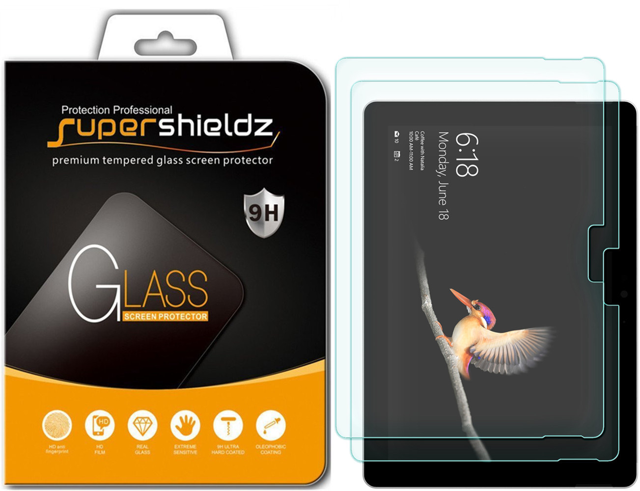 2x Supershieldz Tempered Glass Screen Protector for Microsoft Surface Go/ 2/3/4