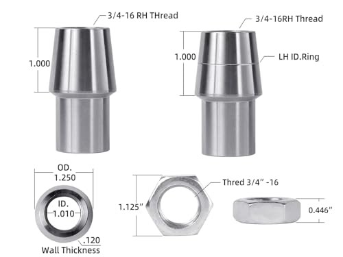 3/4" .750" Threaded Bushing Kit for 4-Link 3/4 inch Bushing Kit 2 Pair