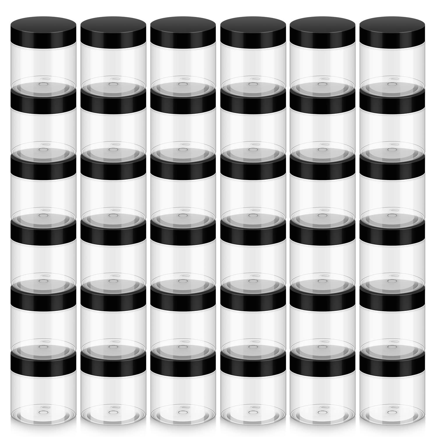 36 Pack 2 oz BPA Free Plastic Jars with Lids, Reusable Cosmetic Containers