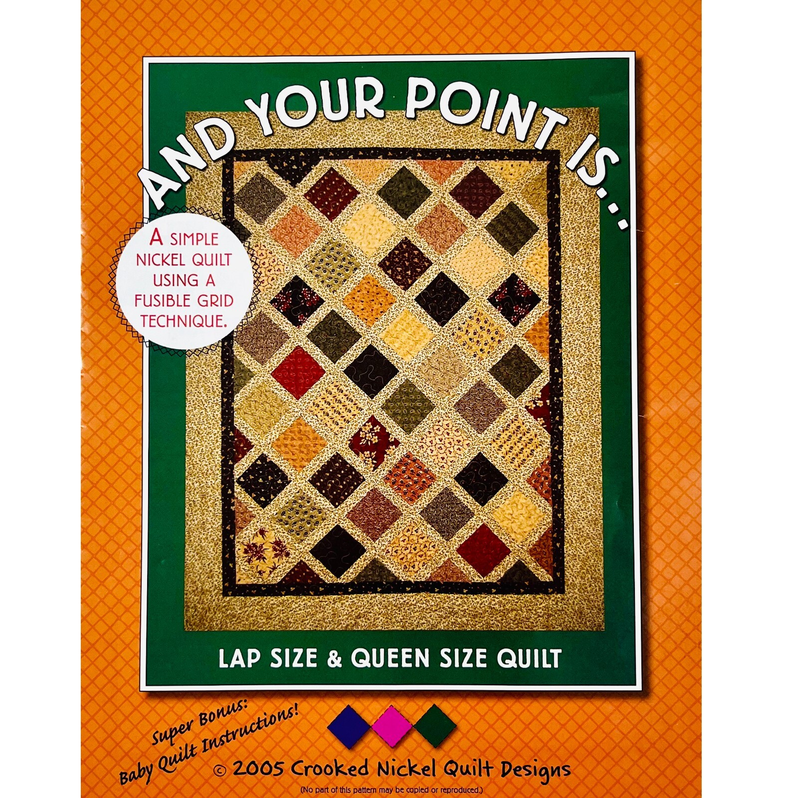 And Your Point Is… Nickel Quilt PATTERN by Crooked Nickel Quilt Designs, 3 Sizes