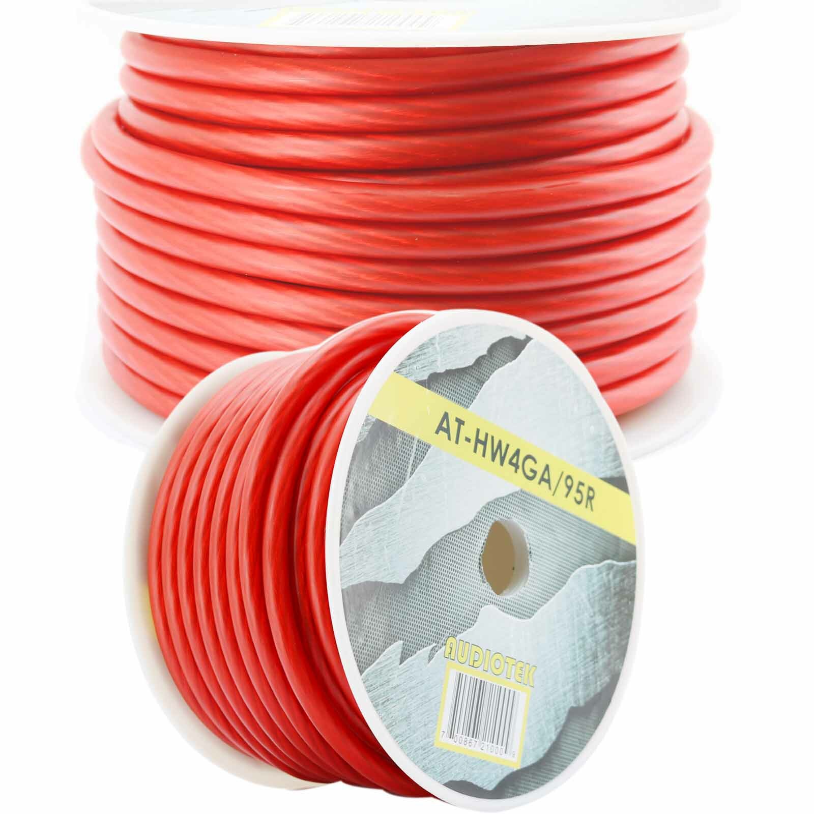 4 Gauge 95  Feet High Performance Flexi Amp Power/Ground Cable 4 AWG Wire Red