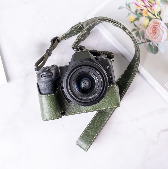 For Nikon Z6III Camera Bag Leather Dock Case Base Protection Cover shell black