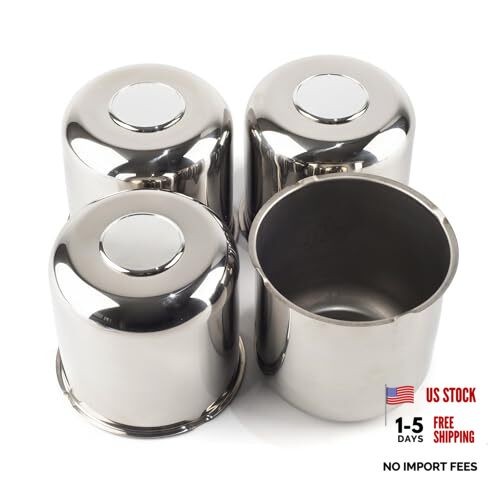 5.15inch Stainless Steels Trailer 5.15in Hub Hole, 4.95in Tall Chrome Silver