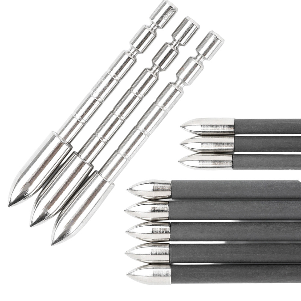 12 X Archery Arrowhead Inserts Steel Tips ID4.2mm 60-120gr Bow Hunting Target