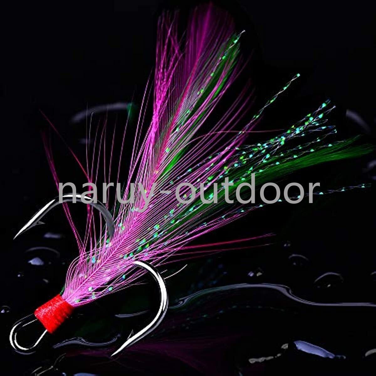 50 Pack Feather Fishing Hooks Strong Treble Hooks Size 2 4 6 8 10