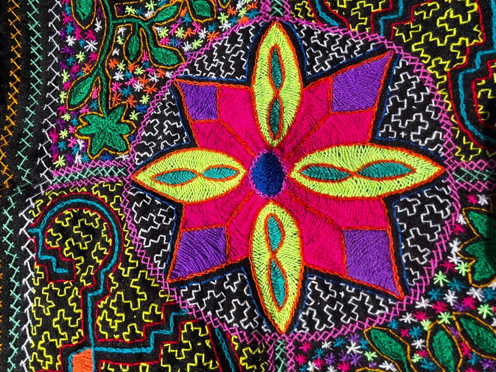 Shipibo Altar Cloth made by Shipibo Female Shaman