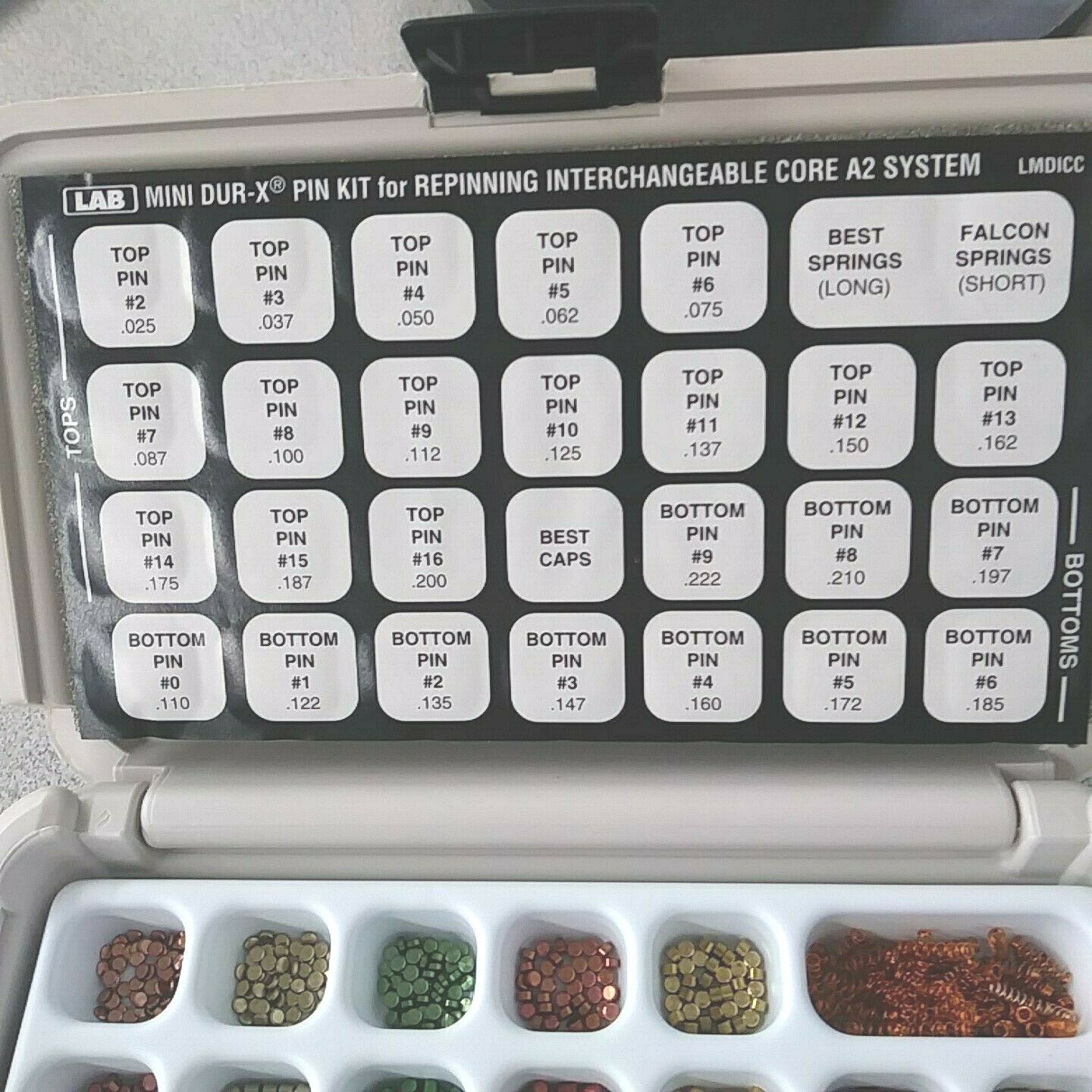 LAB Mini DUR-X LMDICC Pin Kit For Re-Pinning Interchangeable Core Lock Systems