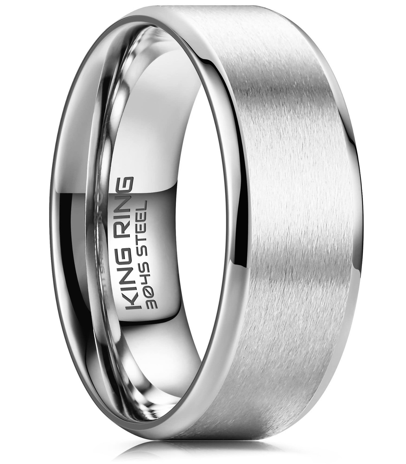 King Ring 4/6/8mm Basic Rings – Super Polished Matt Finish Mens Rings Wedd