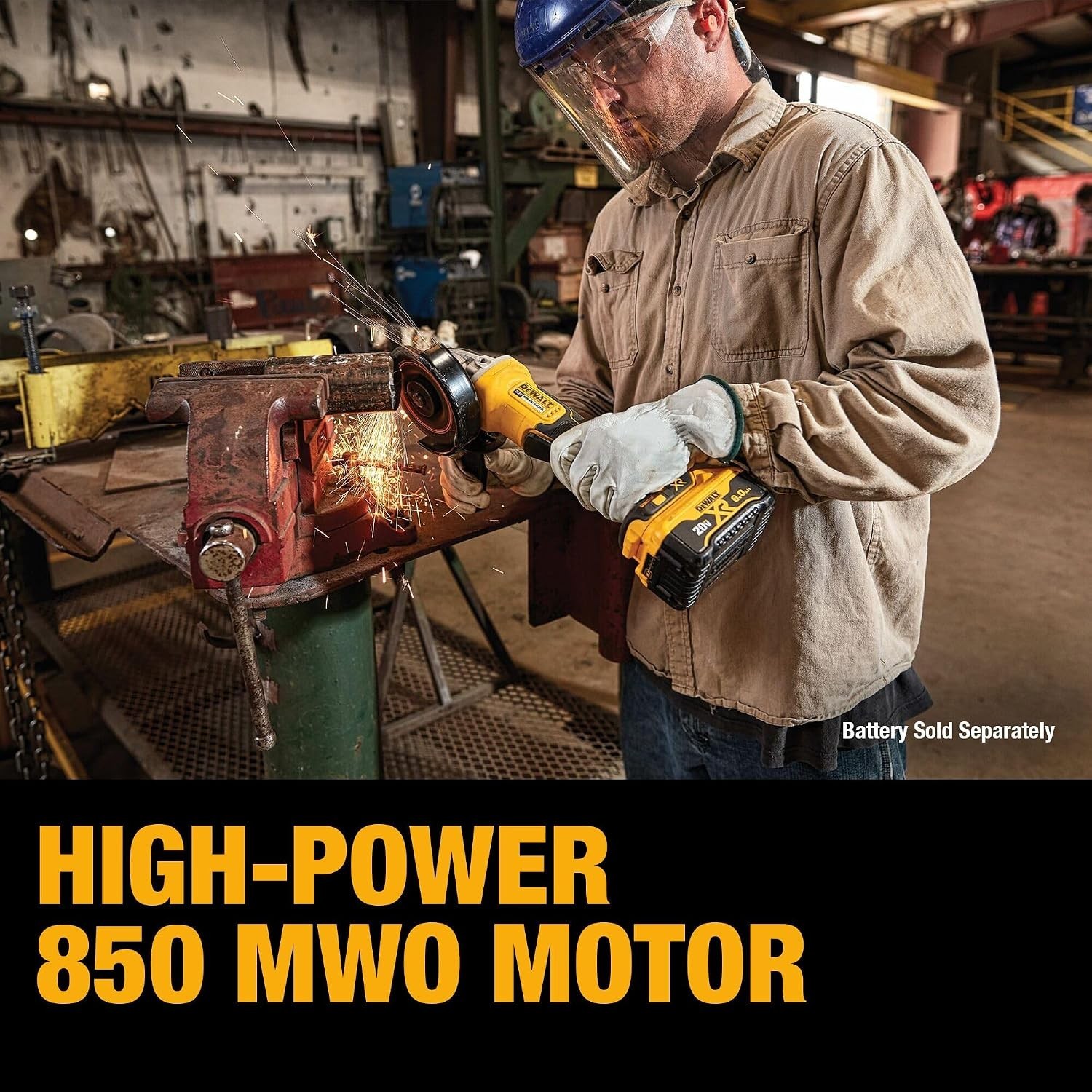20V MAX* Angle Grinder Tool Cordless Brushless, 4 1/2 Inch, with Paddle Switch