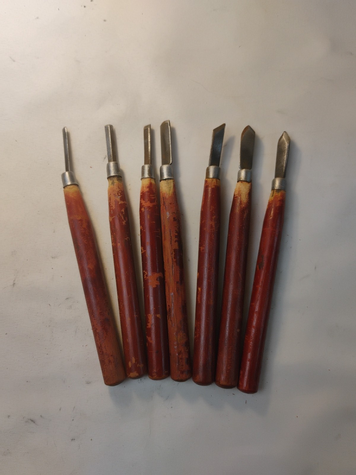 Vintage JAPAN Wood Carving Tool Chisel Set 7pcs