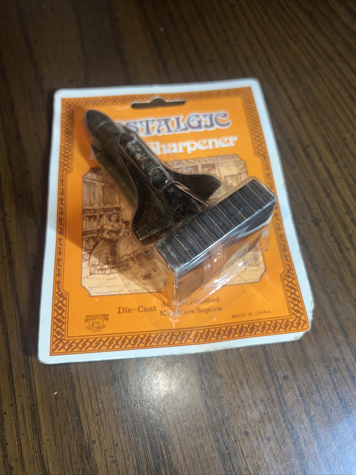 Vintage Antique Toys Die Cast Miniature Metal Pencil Sharpener Space Shuttle