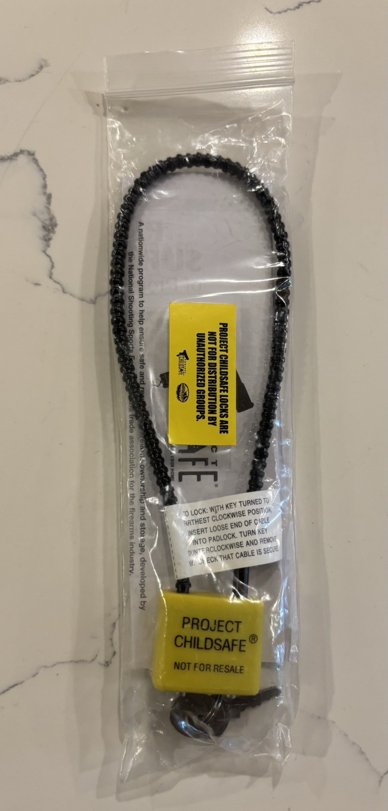 Project Childsafe Cable Gun Lock w/ Keys • Child Firearms Protection