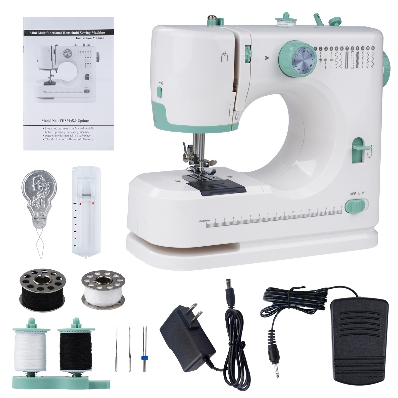 Mini Sewing Machine 12 Built-in Stitches Portable Household Stitcher Foot Pedal