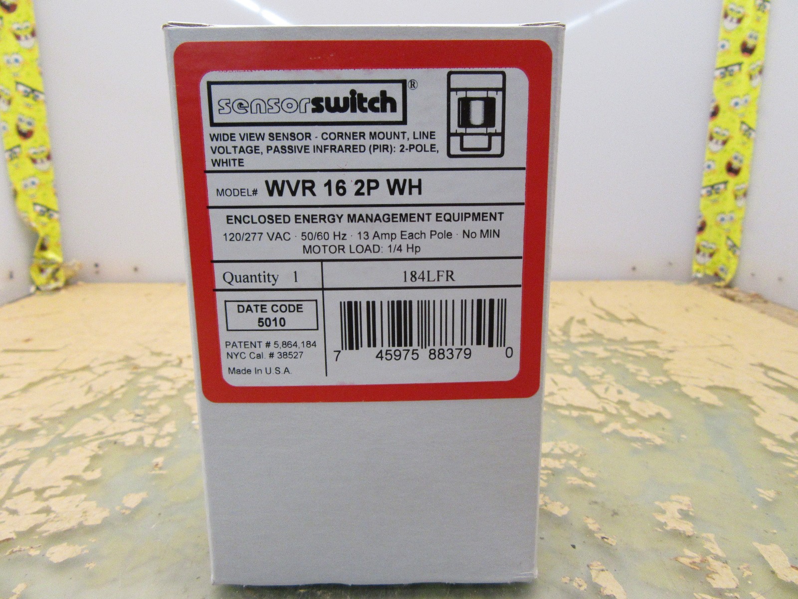 Sensor Switch WVR 16 2P WH corner mount high view PIR 184LFR occupancy [3*A-12]