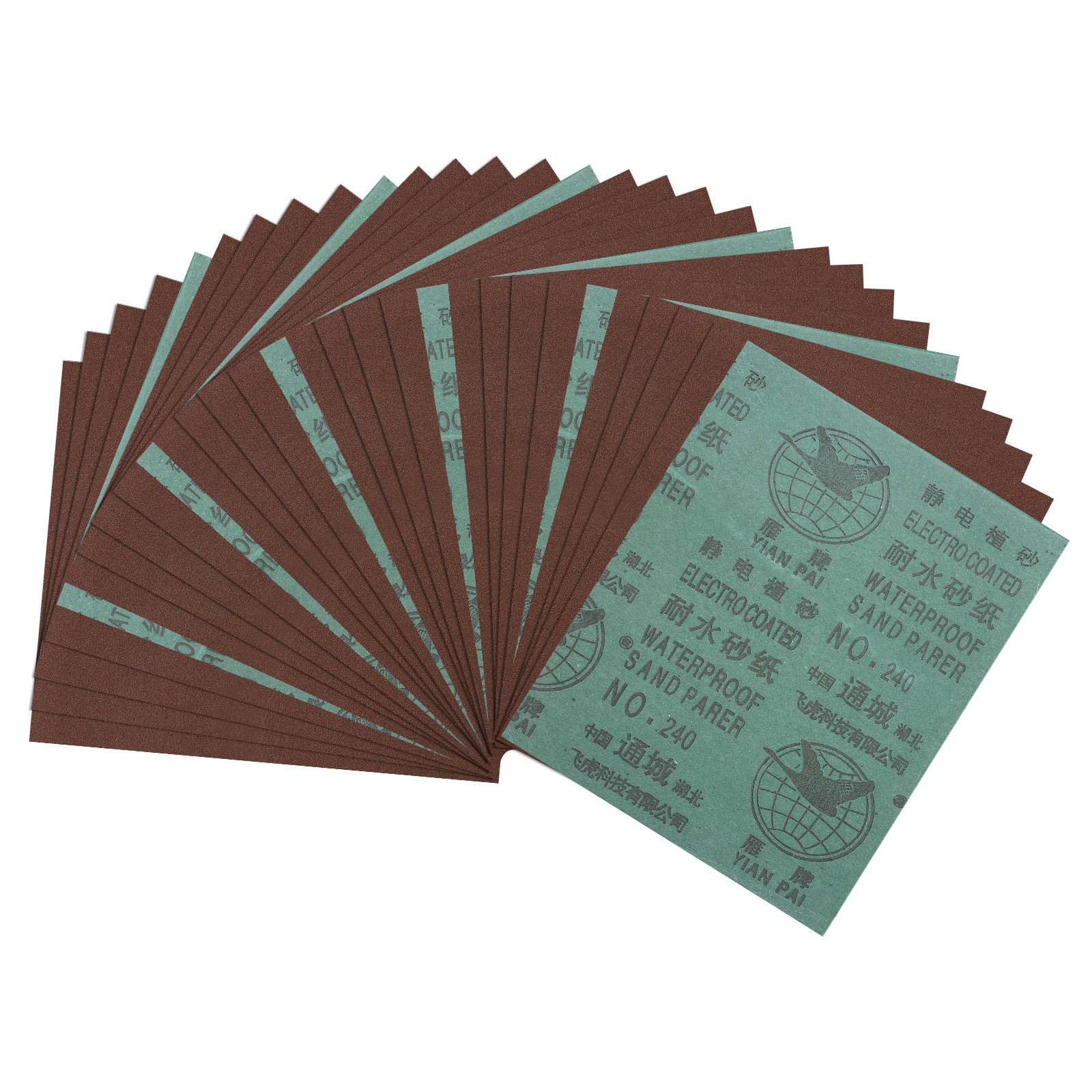 30pcs Sand Papers - [4.5 x 5.5 Inch x 240 Grits] Alumina Sandpaper Sheets Red