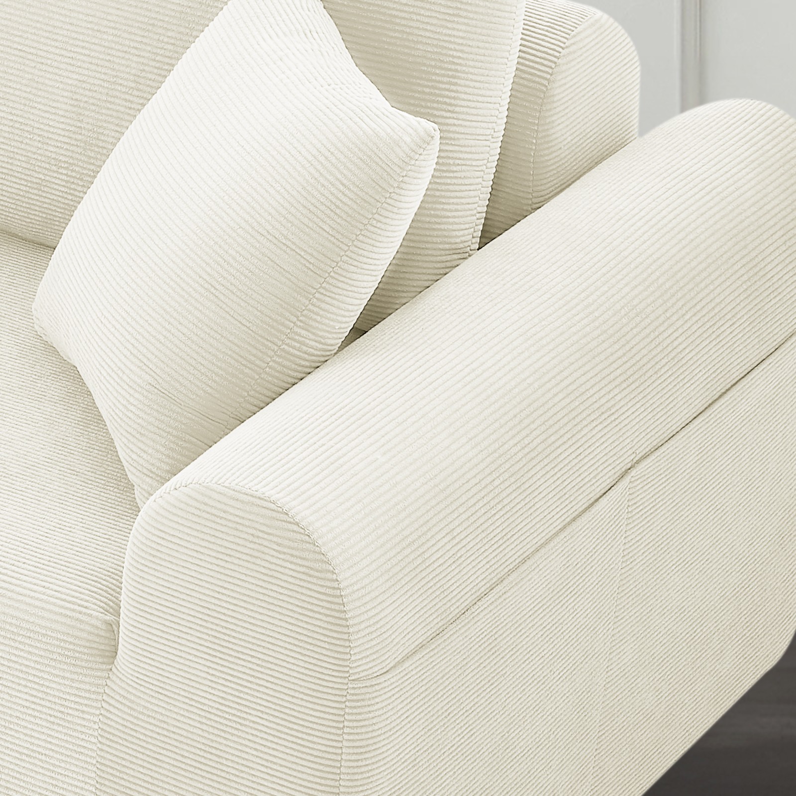 5-in-1 Modular Sectional Sofa with L-Shaped Chaise Comfy Corduroy Boneless Couch