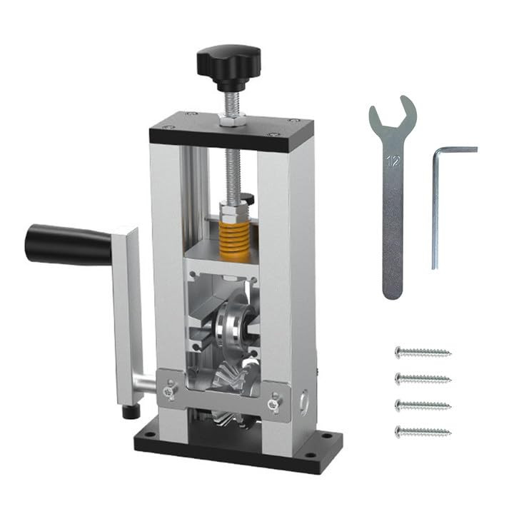 Manual Wire Stripping Machine, 1-25mm Hand Crank or Drill Powered Silver